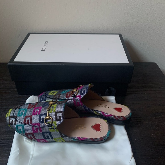 Gucci Princetown velvet G lurex loafers GG Logo Multicolor size 35 

. - Picture 7 of 7